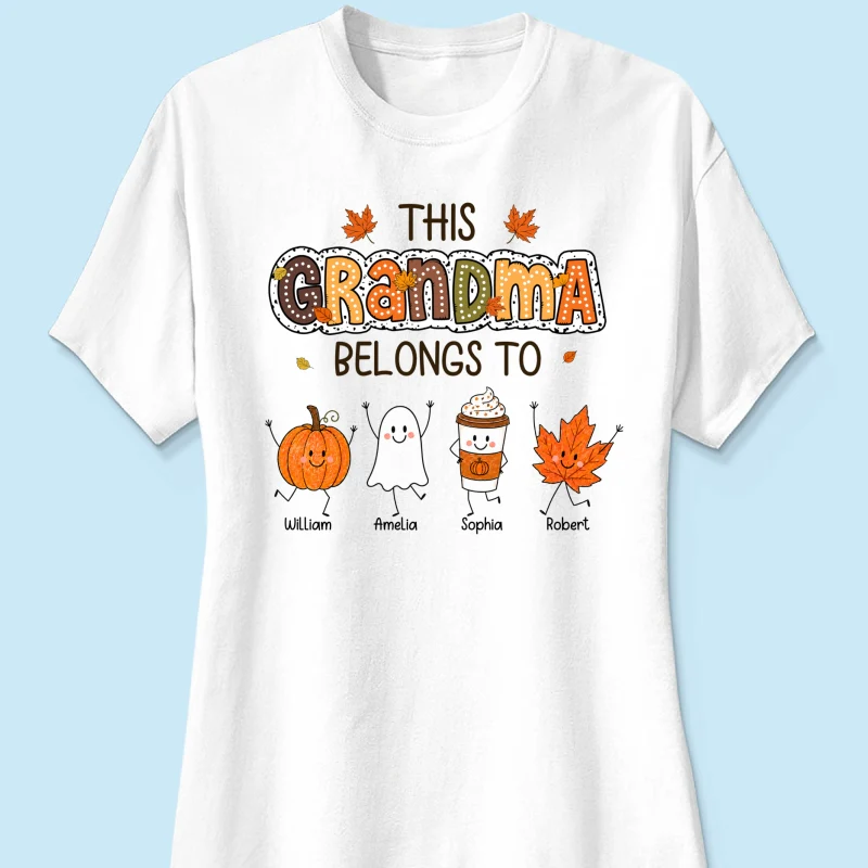 Fall Season Funny Kids This Grandma Belongs To - Personalized Shirt - Gift For Grandmas, Moms - Image 21