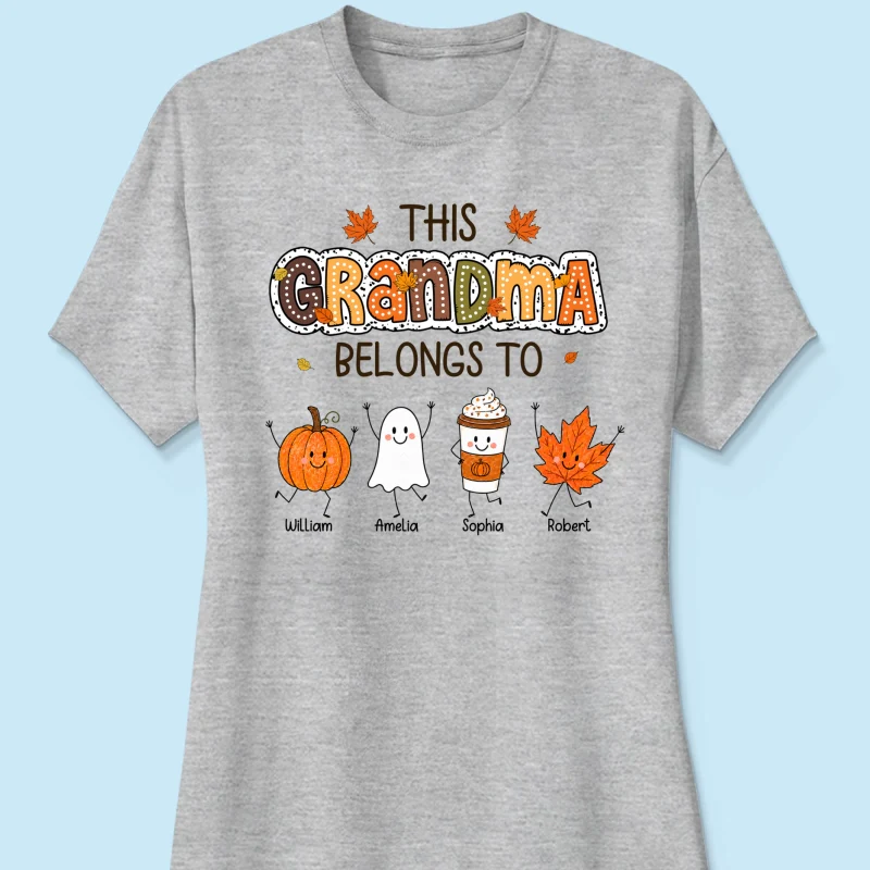 Fall Season Funny Kids This Grandma Belongs To - Personalized Shirt - Gift For Grandmas, Moms - Image 22