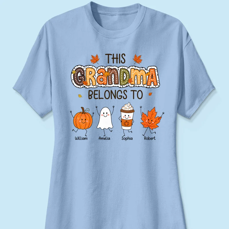 Fall Season Funny Kids This Grandma Belongs To - Personalized Shirt - Gift For Grandmas, Moms - Image 24