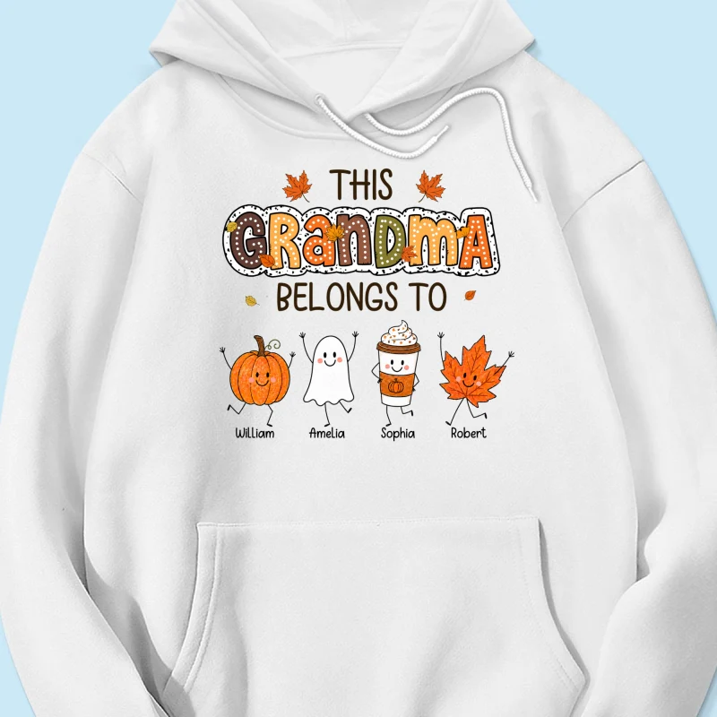 Fall Season Funny Kids This Grandma Belongs To - Personalized Shirt - Gift For Grandmas, Moms - Image 25