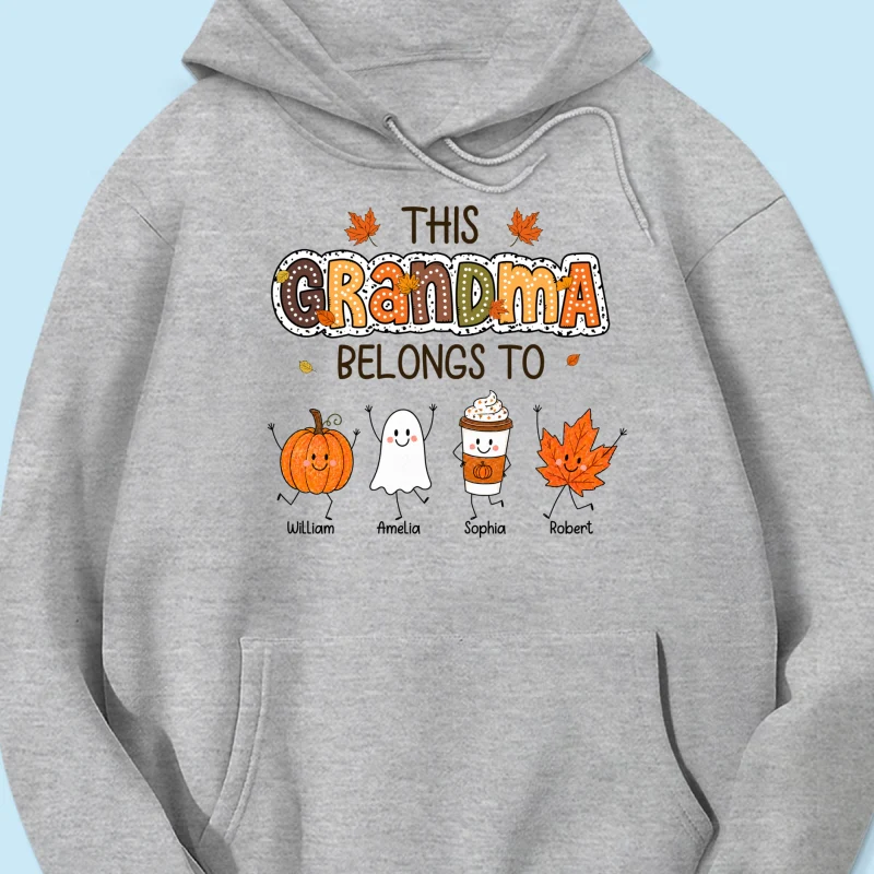 Fall Season Funny Kids This Grandma Belongs To - Personalized Shirt - Gift For Grandmas, Moms - Image 26