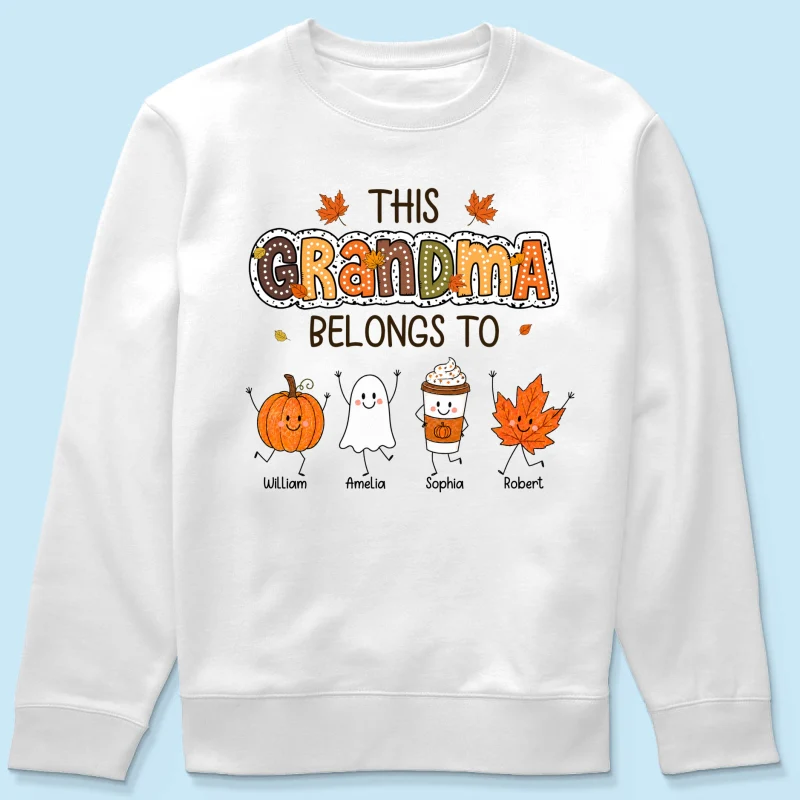 Fall Season Funny Kids This Grandma Belongs To - Personalized Shirt - Gift For Grandmas, Moms - Image 30