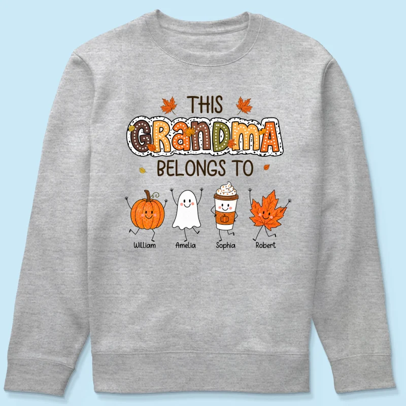 Fall Season Funny Kids This Grandma Belongs To - Personalized Shirt - Gift For Grandmas, Moms - Image 31