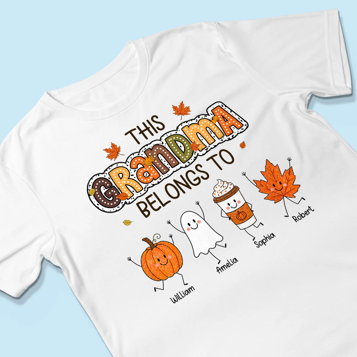 Fall Season Funny Kids This Grandma Belongs To - Personalized Shirt - Gift For Grandmas, Moms - Image 6