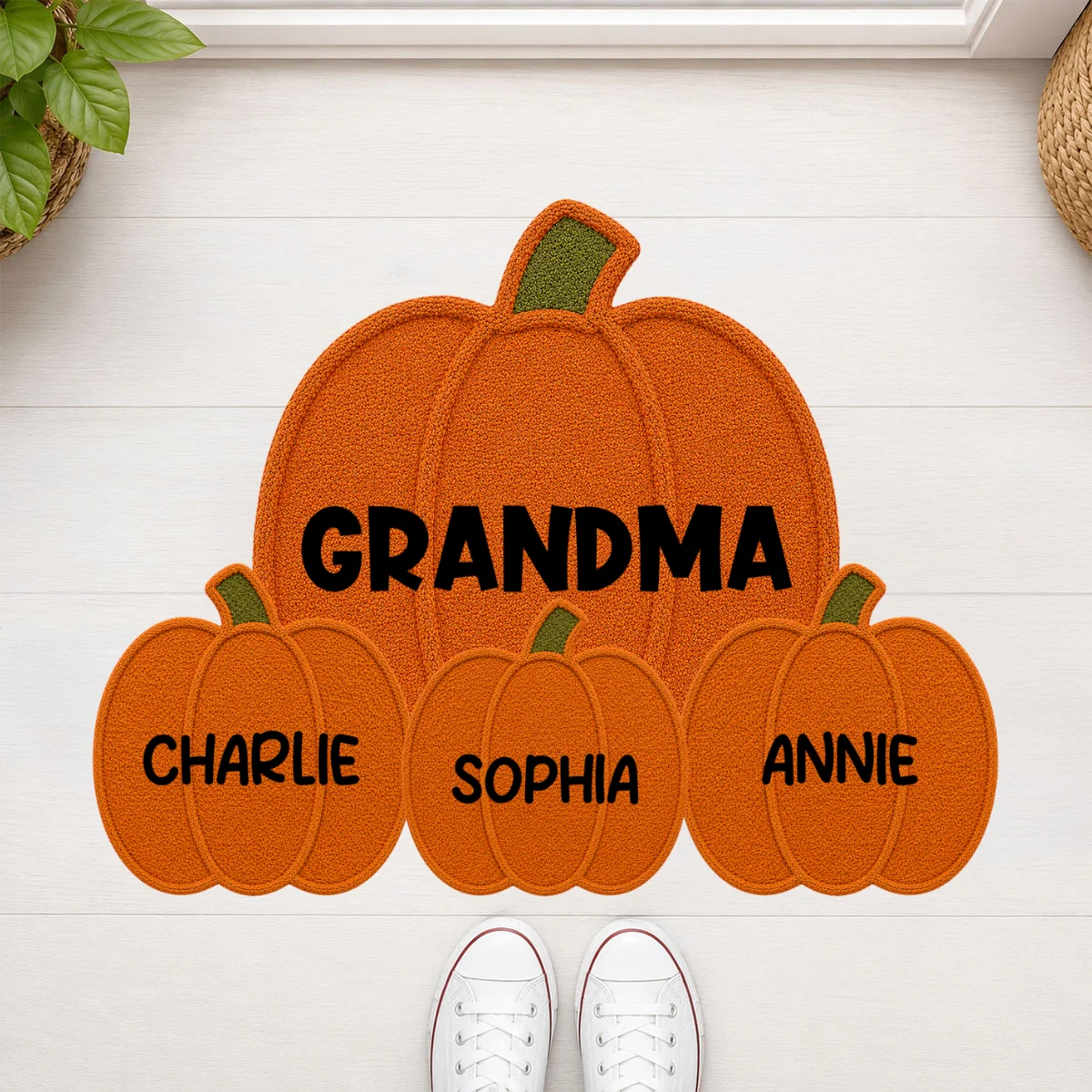 Fall Season Grandma Grandpa's Little Pumpkins - Personalized Doormat - Gift For Grandma - Image 12
