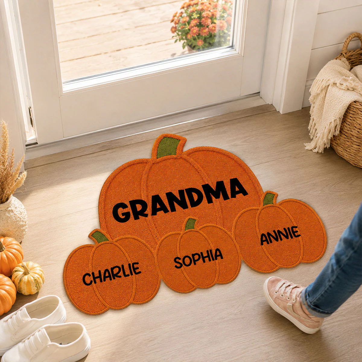 Fall Season Grandma Grandpa's Little Pumpkins - Personalized Doormat - Gift For Grandma - Image 2