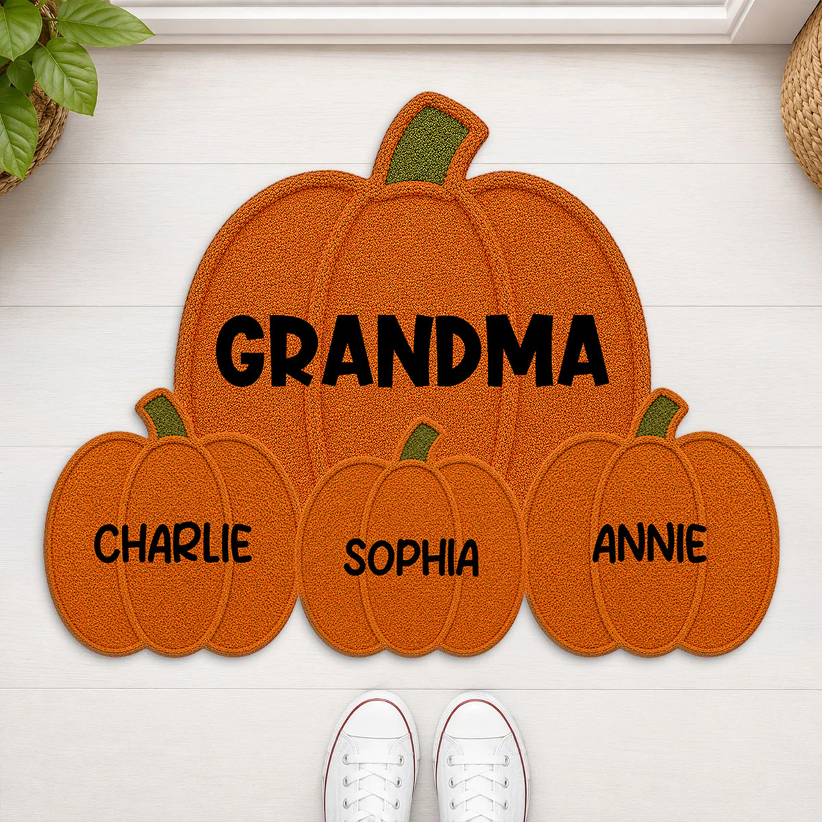 Fall Season Grandma Grandpa's Little Pumpkins - Personalized Doormat - Gift For Grandma - Image 3