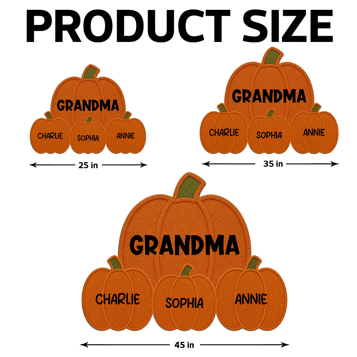 Fall Season Grandma Grandpa's Little Pumpkins - Personalized Doormat - Gift For Grandma - Image 4