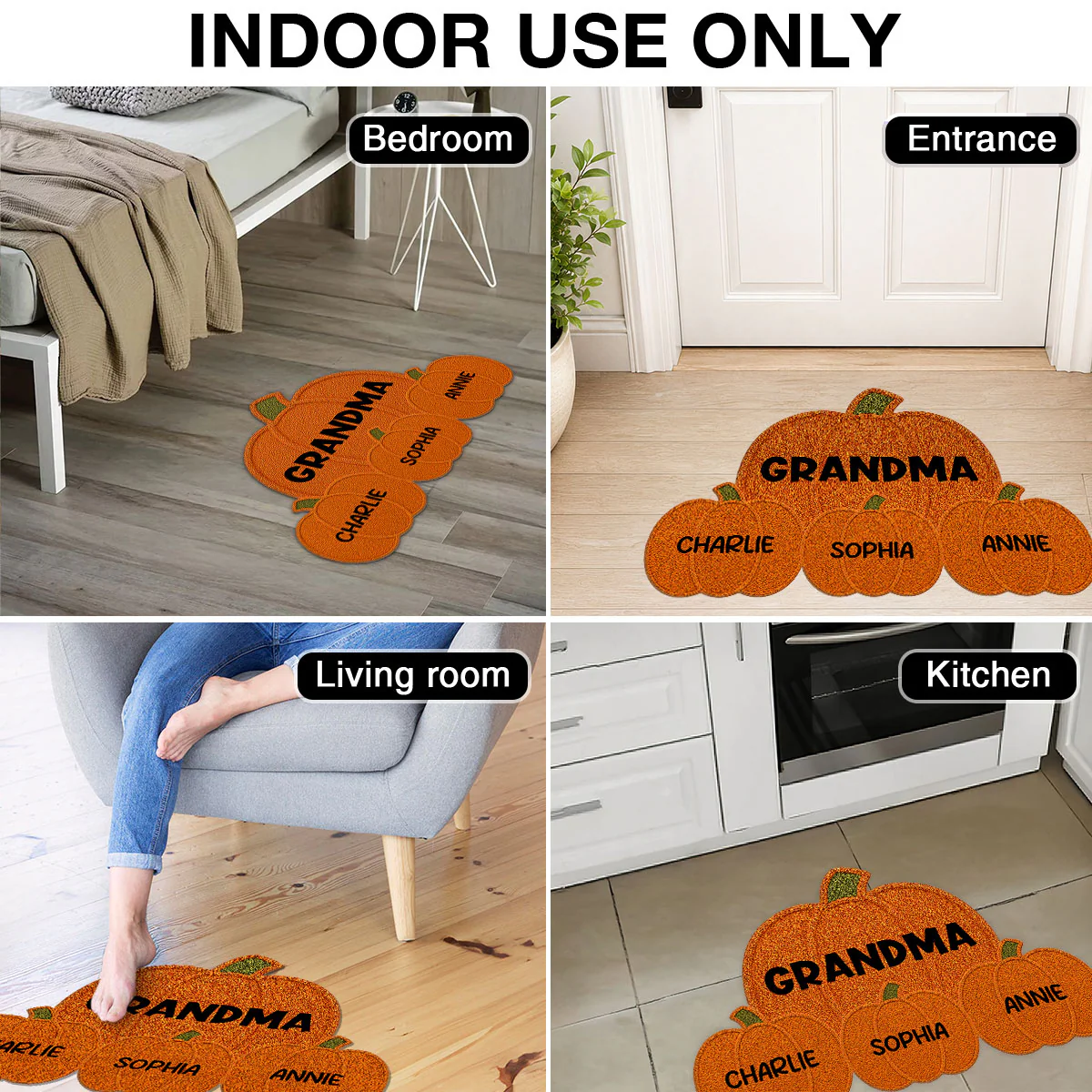Fall Season Grandma Grandpa's Little Pumpkins - Personalized Doormat - Gift For Grandma - Image 5