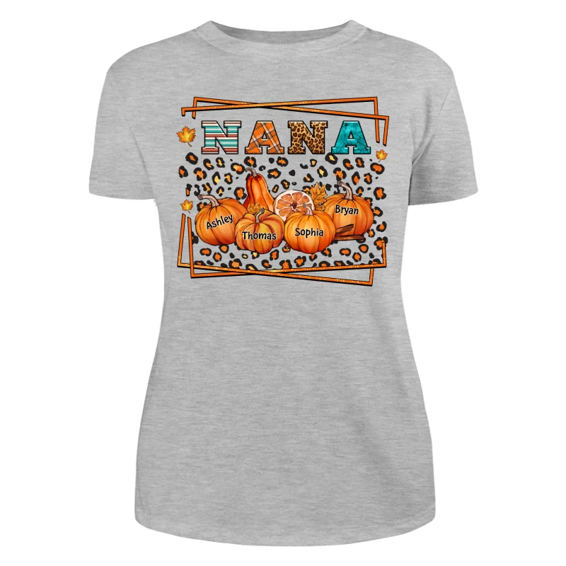 Fall Season Grandma Leopard Pumpkins Personalized Shirt - Image 10