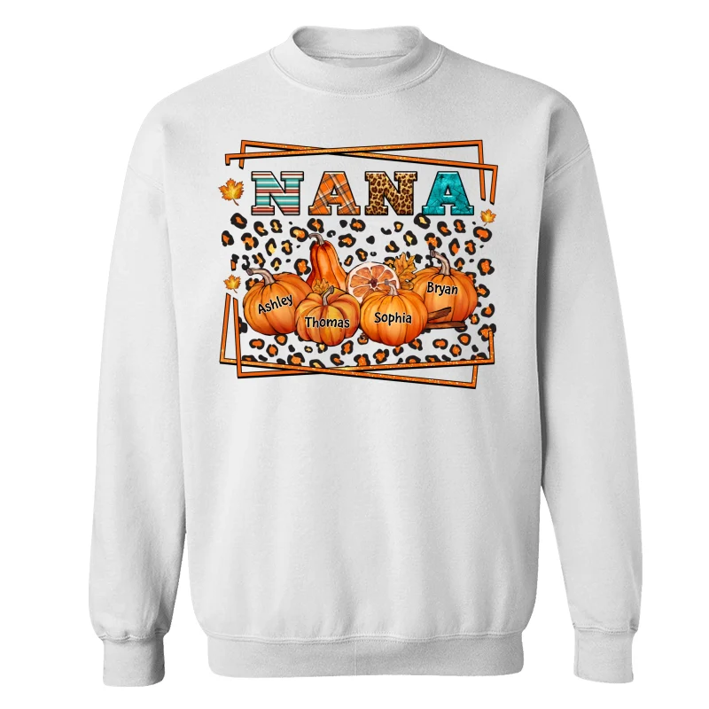 Fall Season Grandma Leopard Pumpkins Personalized Shirt - Image 17