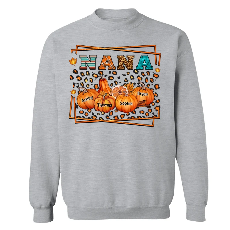 Fall Season Grandma Leopard Pumpkins Personalized Shirt - Image 18