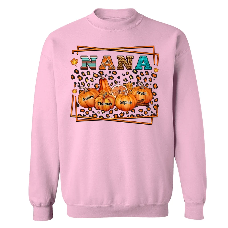 Fall Season Grandma Leopard Pumpkins Personalized Shirt - Image 19