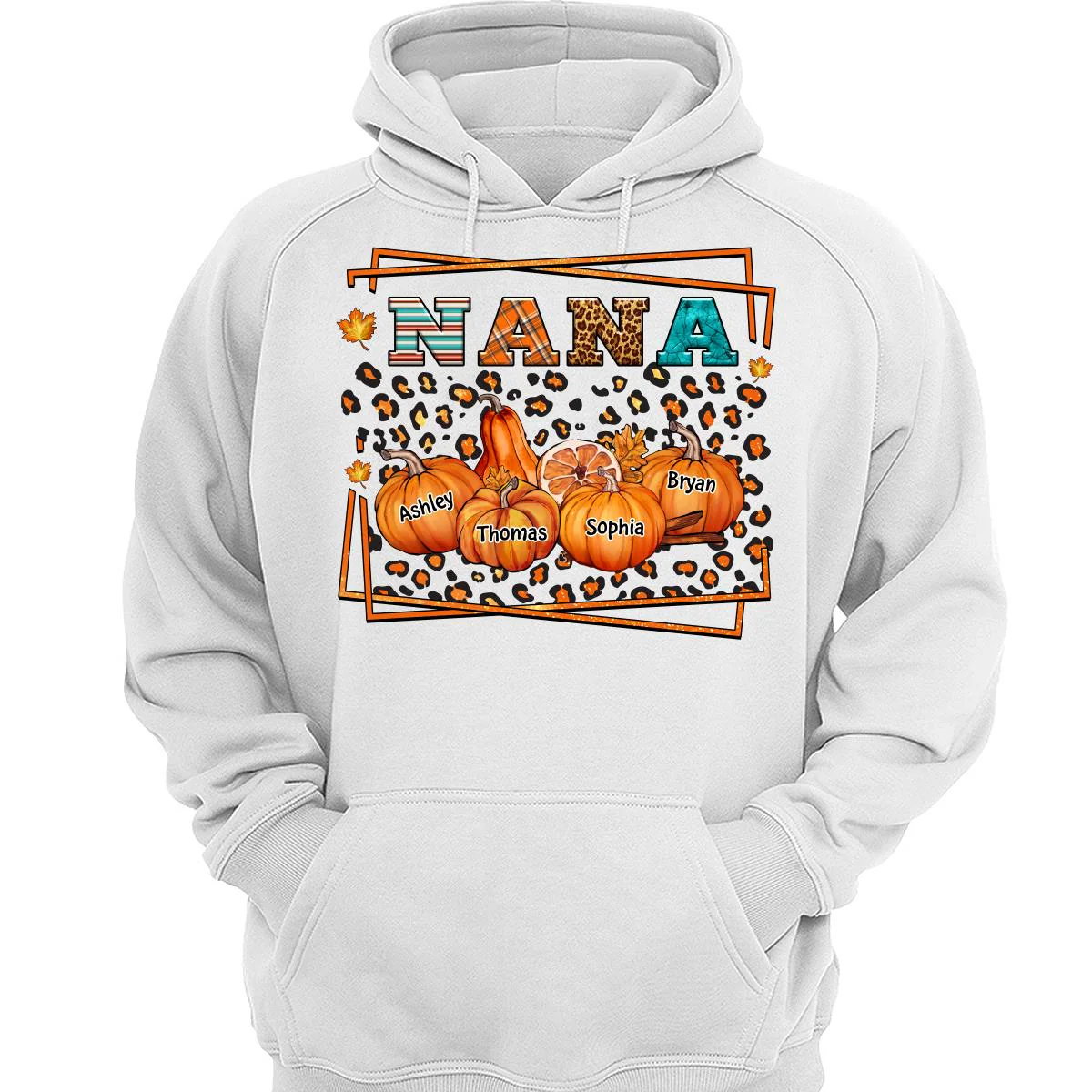 Fall Season Grandma Leopard Pumpkins Personalized Shirt - Image 3