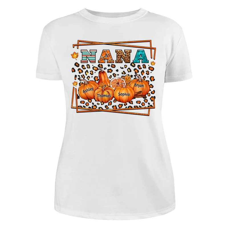 Fall Season Grandma Leopard Pumpkins Personalized Shirt - Image 9