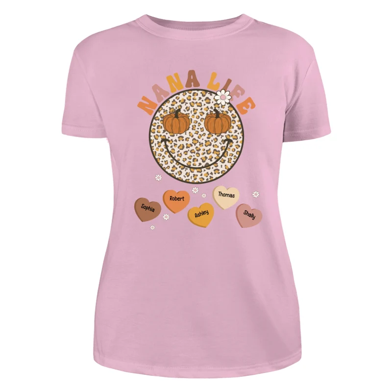 Fall Season Grandma Mom Smiley Face Personalized Shirt - Image 11