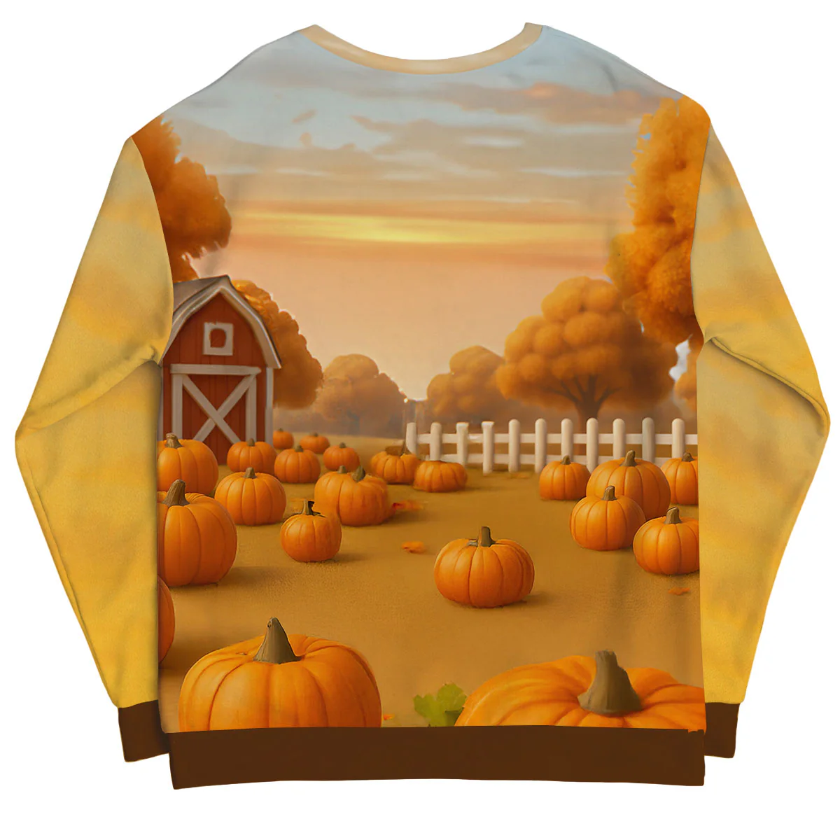 Fall Season Grandma Scarecrow Grandkids Pumpkins 3D Effect Personalized Sweatshirt - Image 7