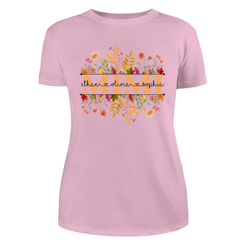 Fall Season Grandma With Grandkids Names Personalized Shirt - Image 11