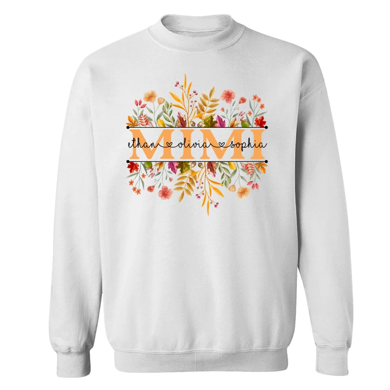 Fall Season Grandma With Grandkids Names Personalized Shirt - Image 17