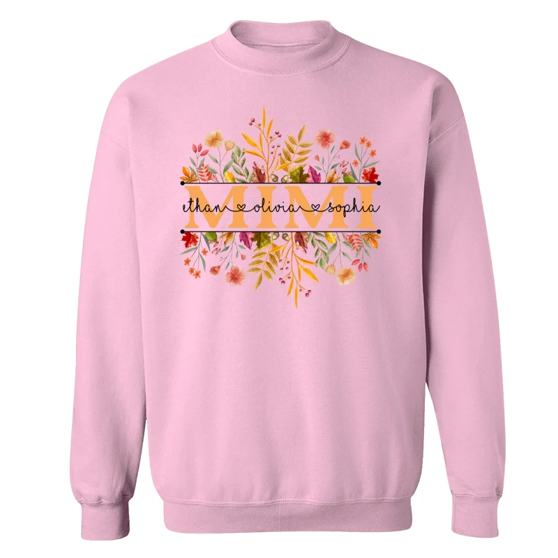 Fall Season Grandma With Grandkids Names Personalized Shirt - Image 19