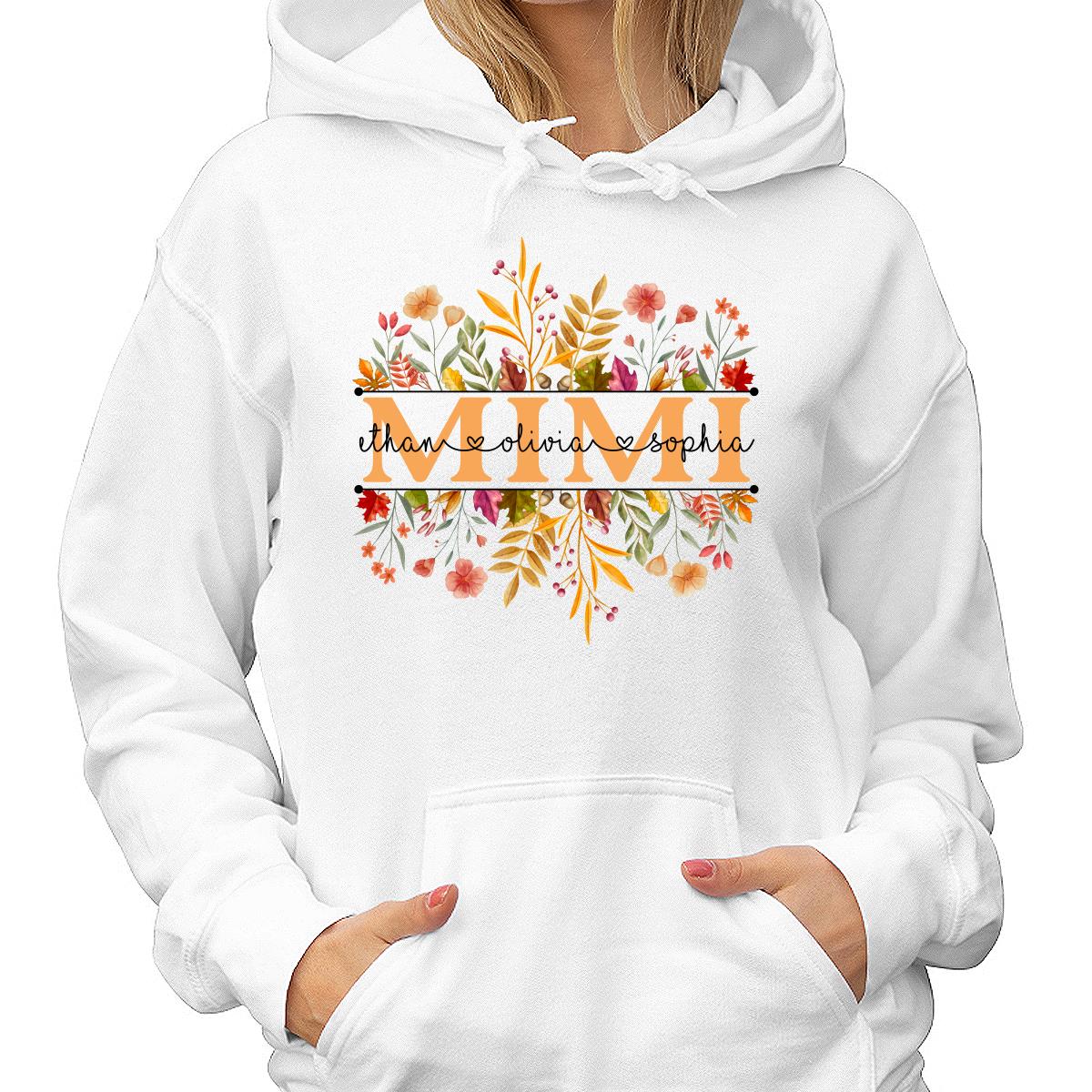Fall Season Grandma With Grandkids Names Personalized Shirt - Image 4