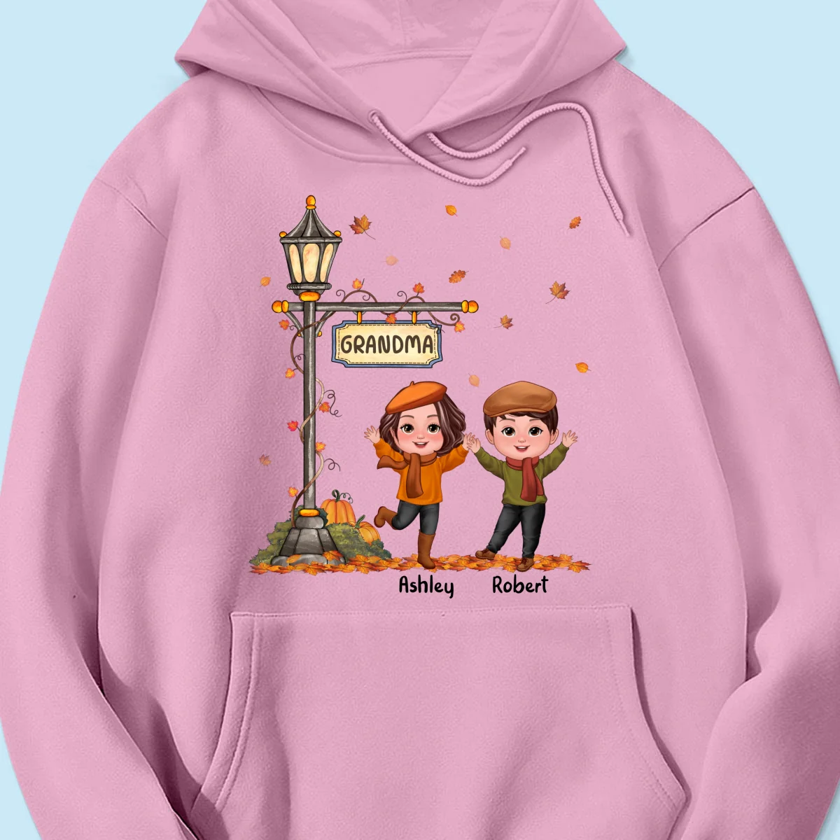 Fall Season Happy Doll Kids Under Lamp Post Personalized Shirt, Fall Season Gift For Grandma - Image 17