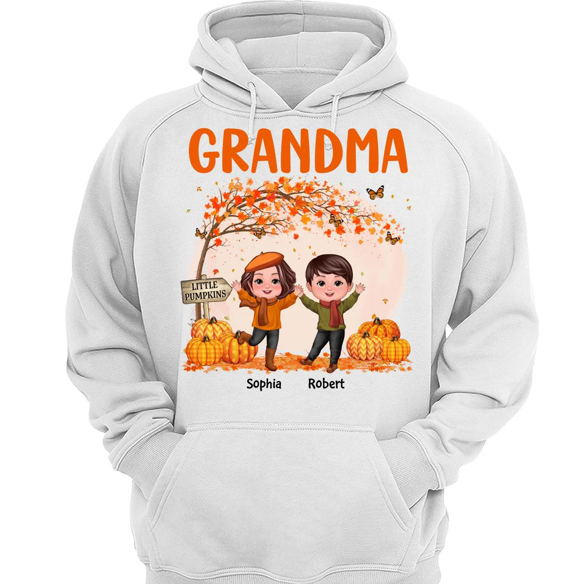 Fall Season Happy Doll Kids Under Tree Personalized Shirt - Image 3