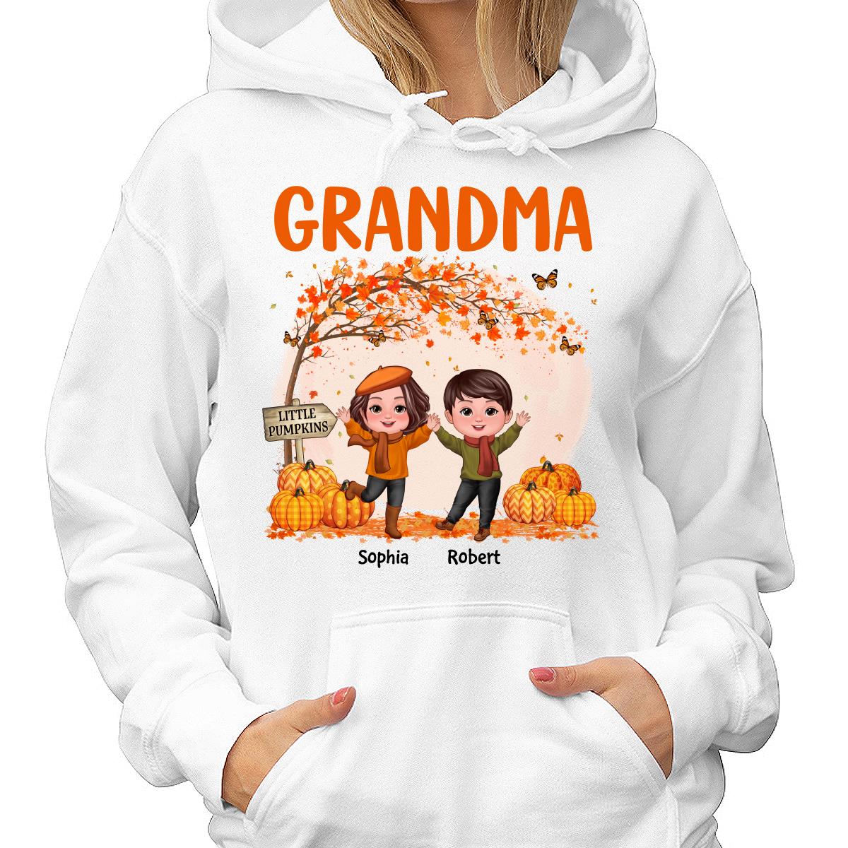 Fall Season Happy Doll Kids Under Tree Personalized Shirt - Image 4