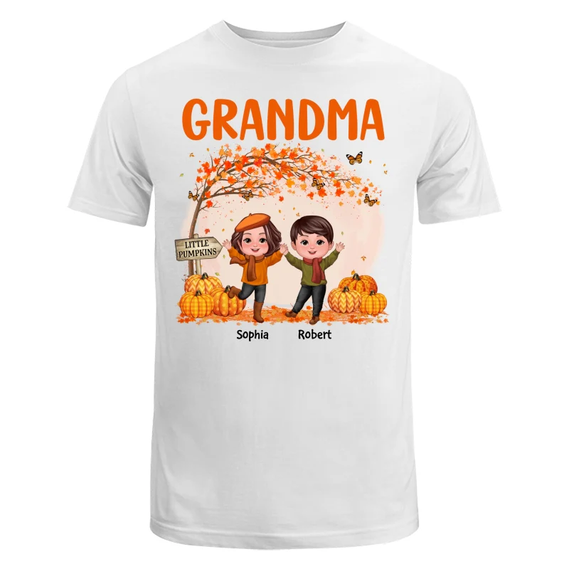Fall Season Happy Doll Kids Under Tree Personalized Shirt - Image 5
