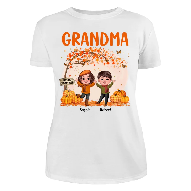 Fall Season Happy Doll Kids Under Tree Personalized Shirt - Image 9