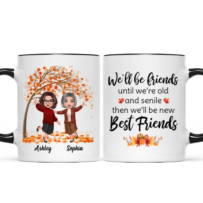 Fall Season Happy Doll Old Besties Personalized Mug - Image 5