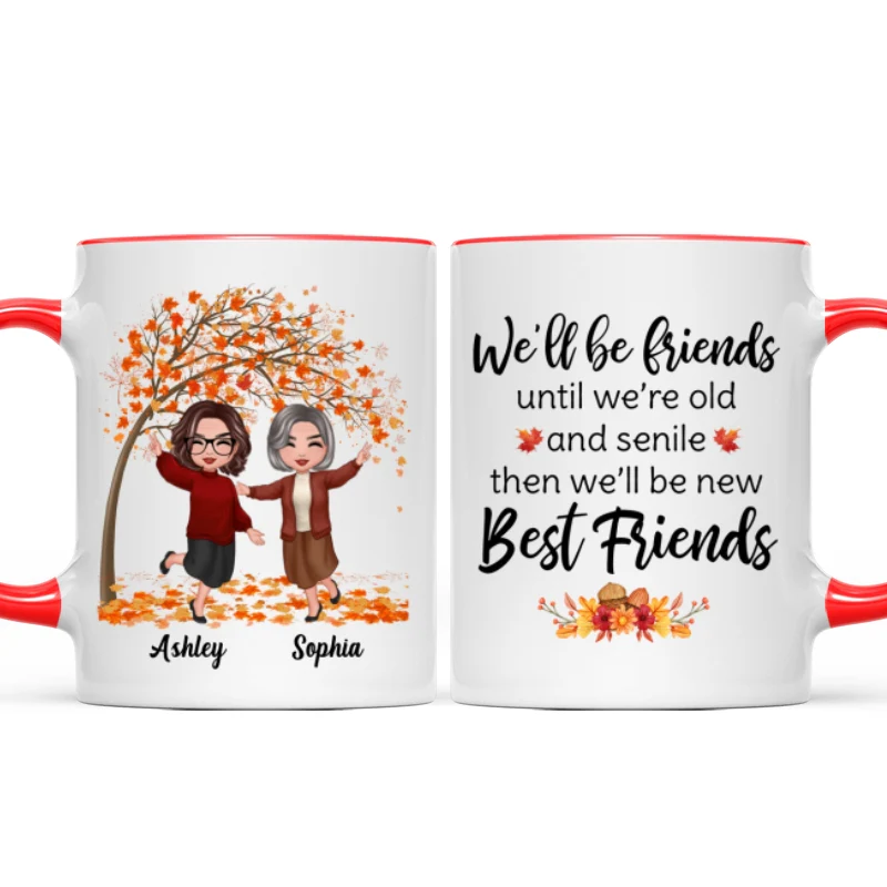 Fall Season Happy Doll Old Besties Personalized Mug - Image 7