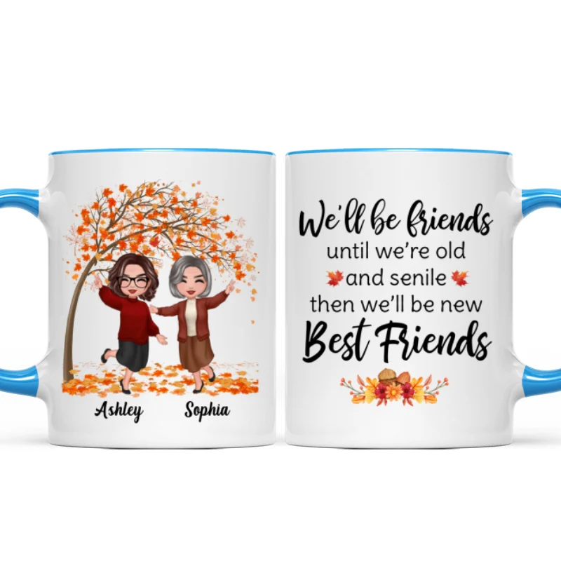 Fall Season Happy Doll Old Besties Personalized Mug - Image 8