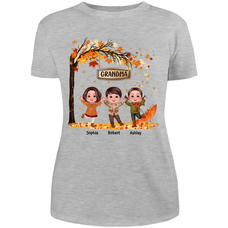 Fall Season Kids Playing Under Tree Personalized Shirt - Image 10
