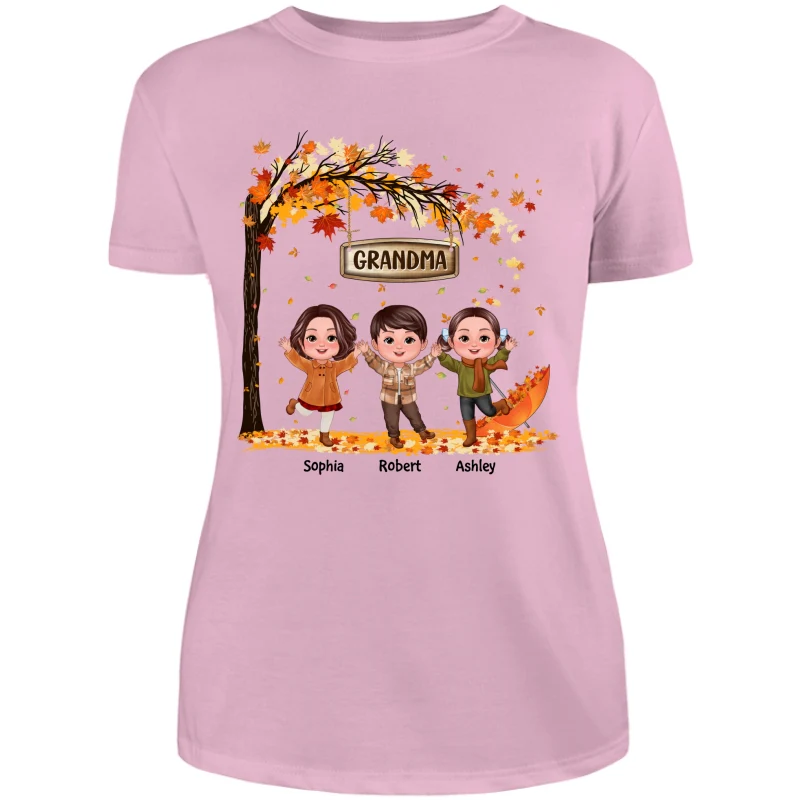 Fall Season Kids Playing Under Tree Personalized Shirt - Image 11