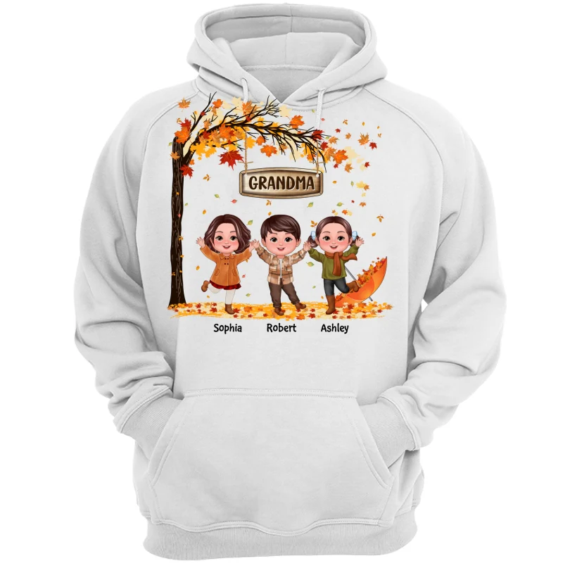 Fall Season Kids Playing Under Tree Personalized Shirt - Image 13