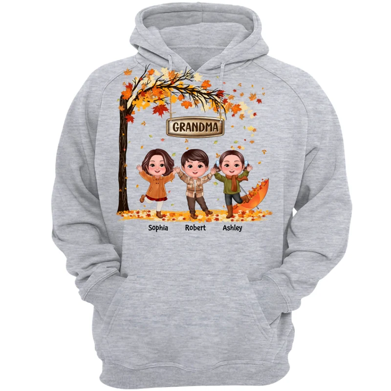 Fall Season Kids Playing Under Tree Personalized Shirt - Image 14