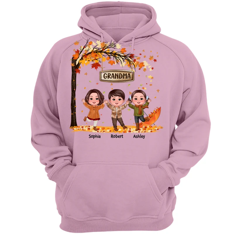 Fall Season Kids Playing Under Tree Personalized Shirt - Image 15