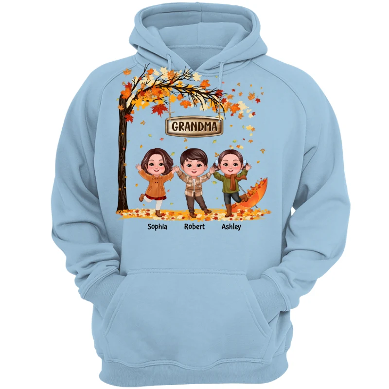 Fall Season Kids Playing Under Tree Personalized Shirt - Image 16