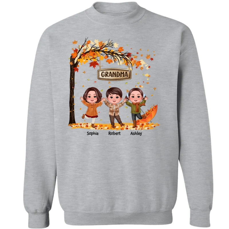 Fall Season Kids Playing Under Tree Personalized Shirt - Image 18