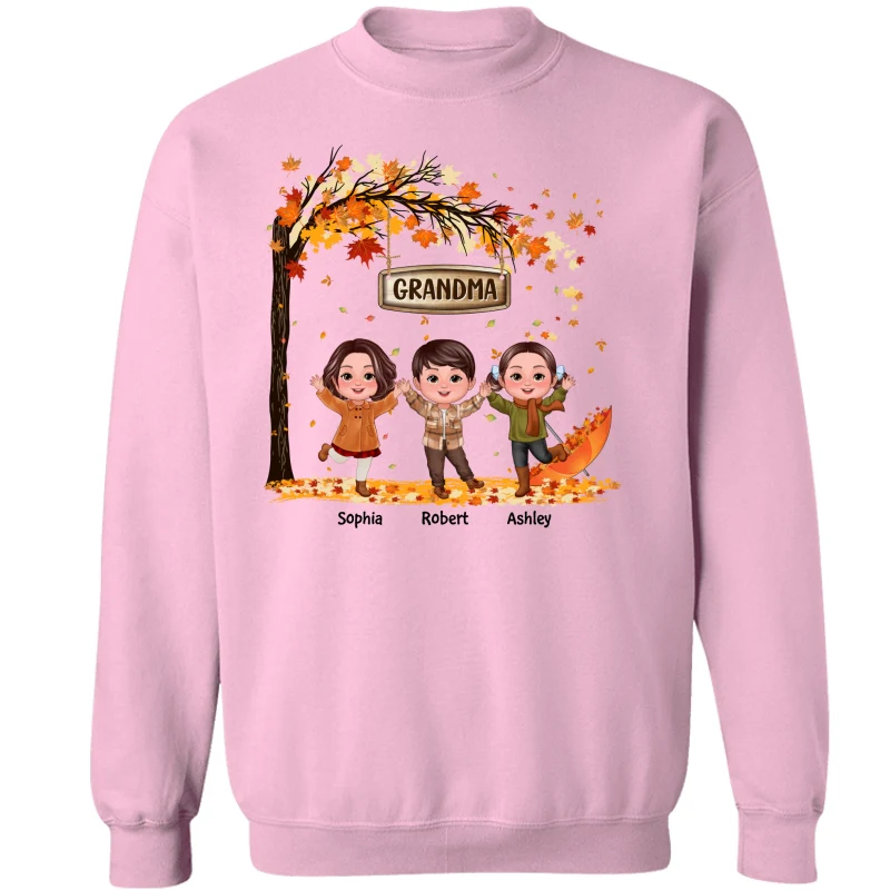 Fall Season Kids Playing Under Tree Personalized Shirt - Image 19