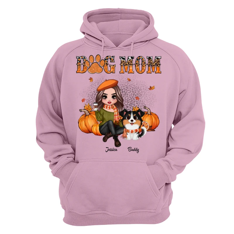 Fall Season Leopard Dog Mom Watercolor Cute Dogs Personalized Shirt - Image 15
