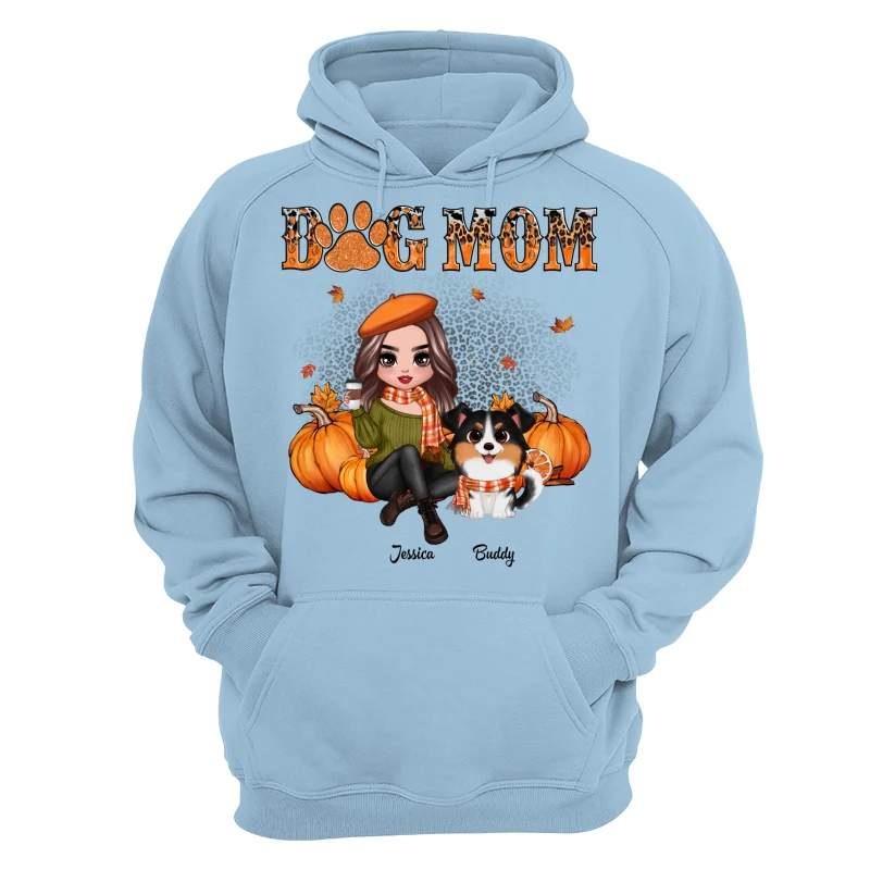 Fall Season Leopard Dog Mom Watercolor Cute Dogs Personalized Shirt - Image 16