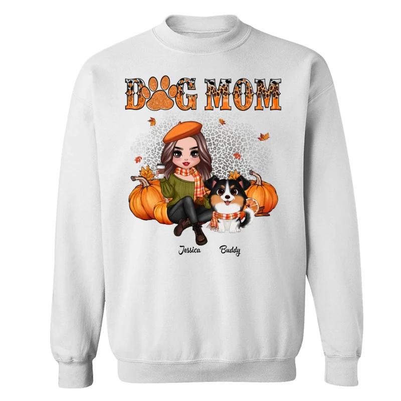 Fall Season Leopard Dog Mom Watercolor Cute Dogs Personalized Shirt - Image 17