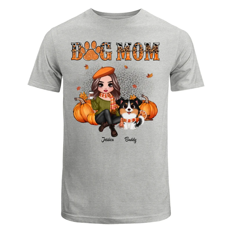 Fall Season Leopard Dog Mom Watercolor Cute Dogs Personalized Shirt - Image 6