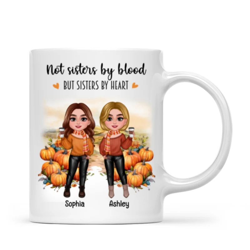 Fall Season Pumpkin Patch Besties Sisters Personalized Mug - Image 4