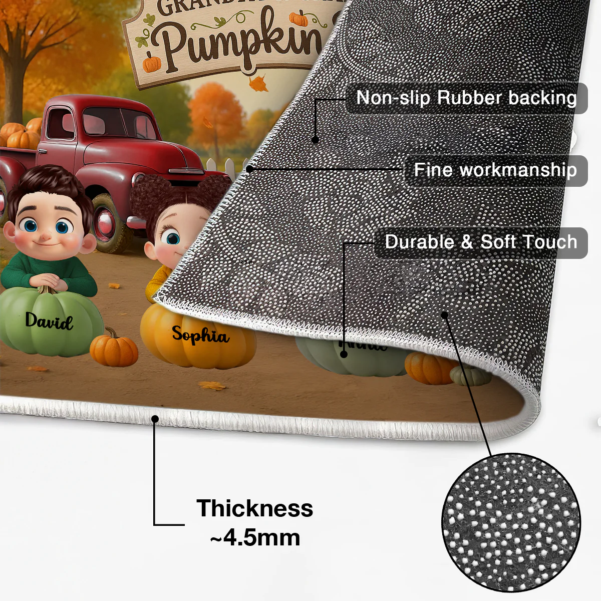 Fall Season Pumpkins Welcome To Grandma Grandpa Grandparents House Personalized Doormat - Image 7
