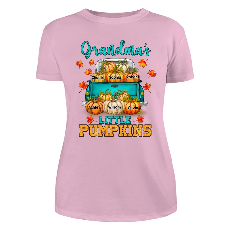 Fall Season Teal Pumpkin Truck Grandma Little Pumpkins Personalized Shirt - Image 11