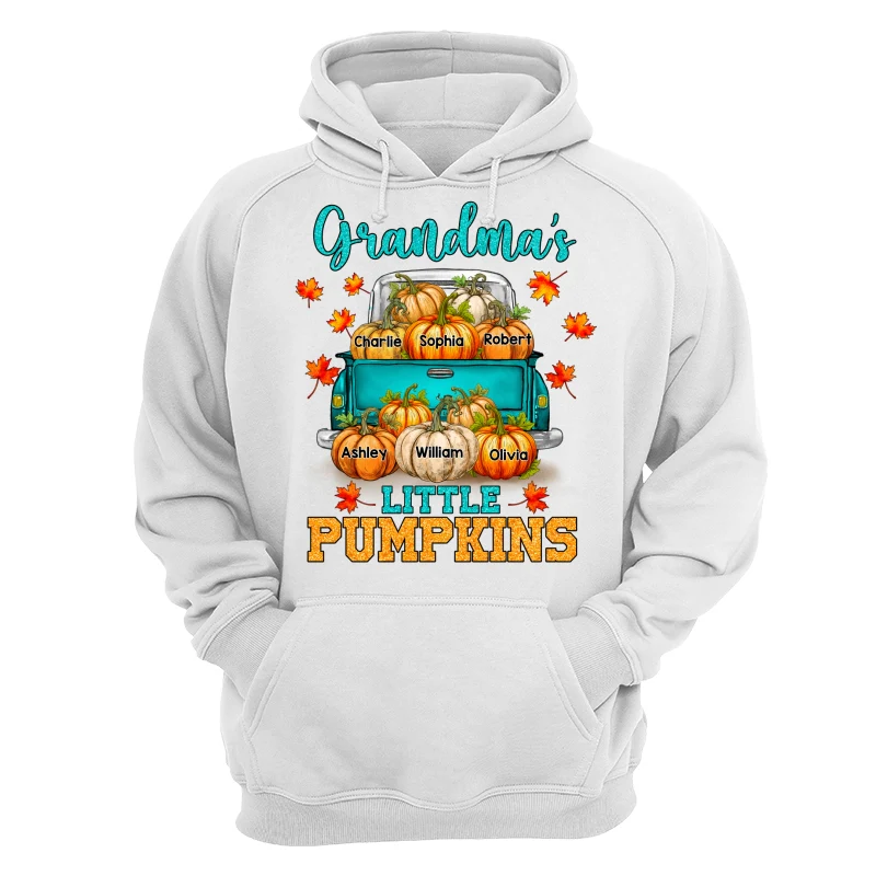 Fall Season Teal Pumpkin Truck Grandma Little Pumpkins Personalized Shirt - Image 13
