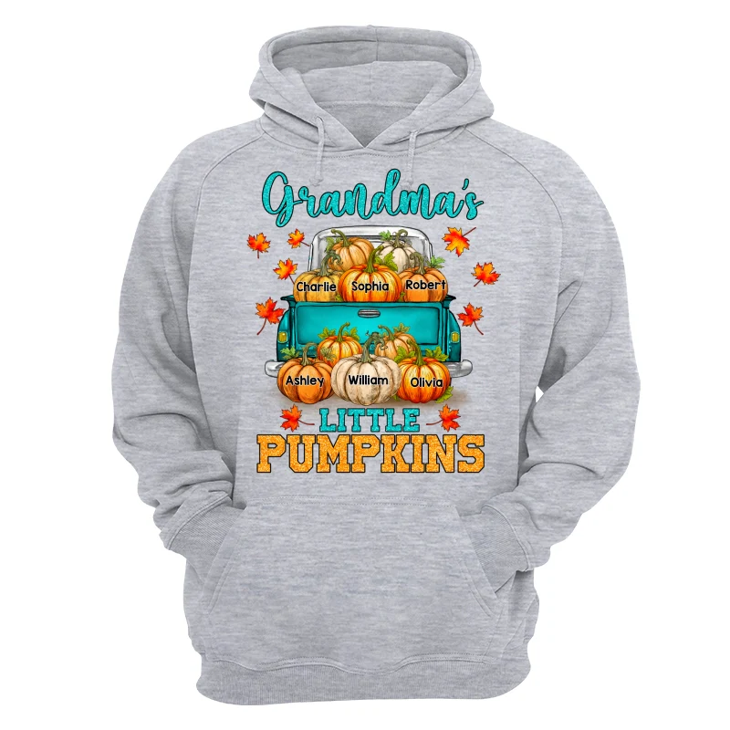 Fall Season Teal Pumpkin Truck Grandma Little Pumpkins Personalized Shirt - Image 14